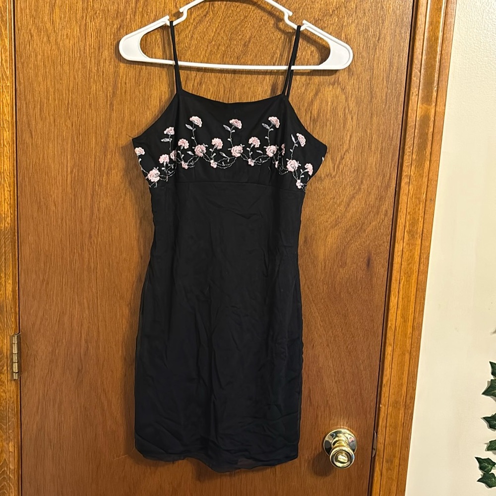 small black dress with flowers